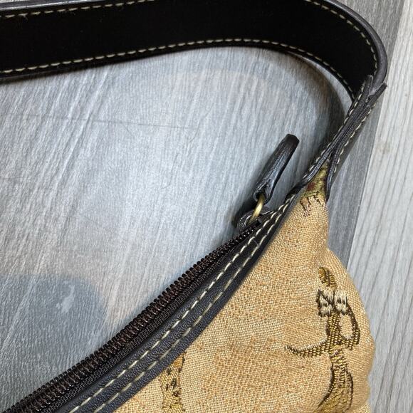 Vintage Etienne Aigner Women Of The World Print Shoulder Bag Boho‎ Leather Cloth - Picture 2 of 7